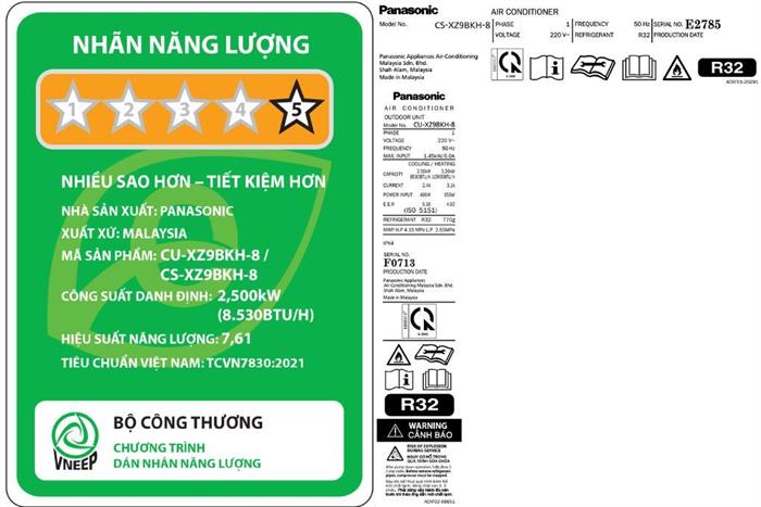 Điều Hòa Panasonic Inverter 9000BTU 2 Chiều CU/CS-XZ9BKH-8 - Model 2025